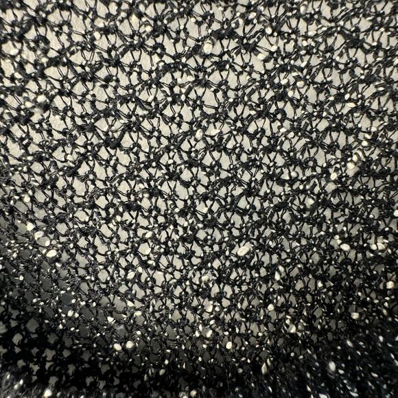 Eileen Fisher Medium Black White Speckled Sheer Knit Long Sleeve Top - Picture 5 of 5